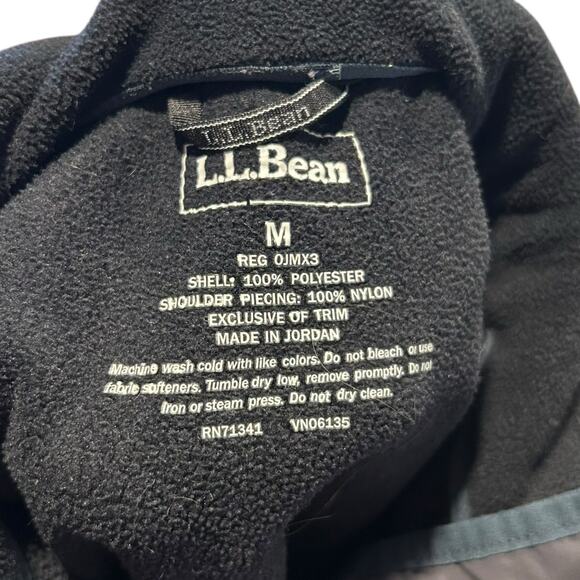 LL Bean Vest Mens Medium Black Fleece Polartec Windbloc Full Zip Outdoor 248583 - Picture 8 of 15